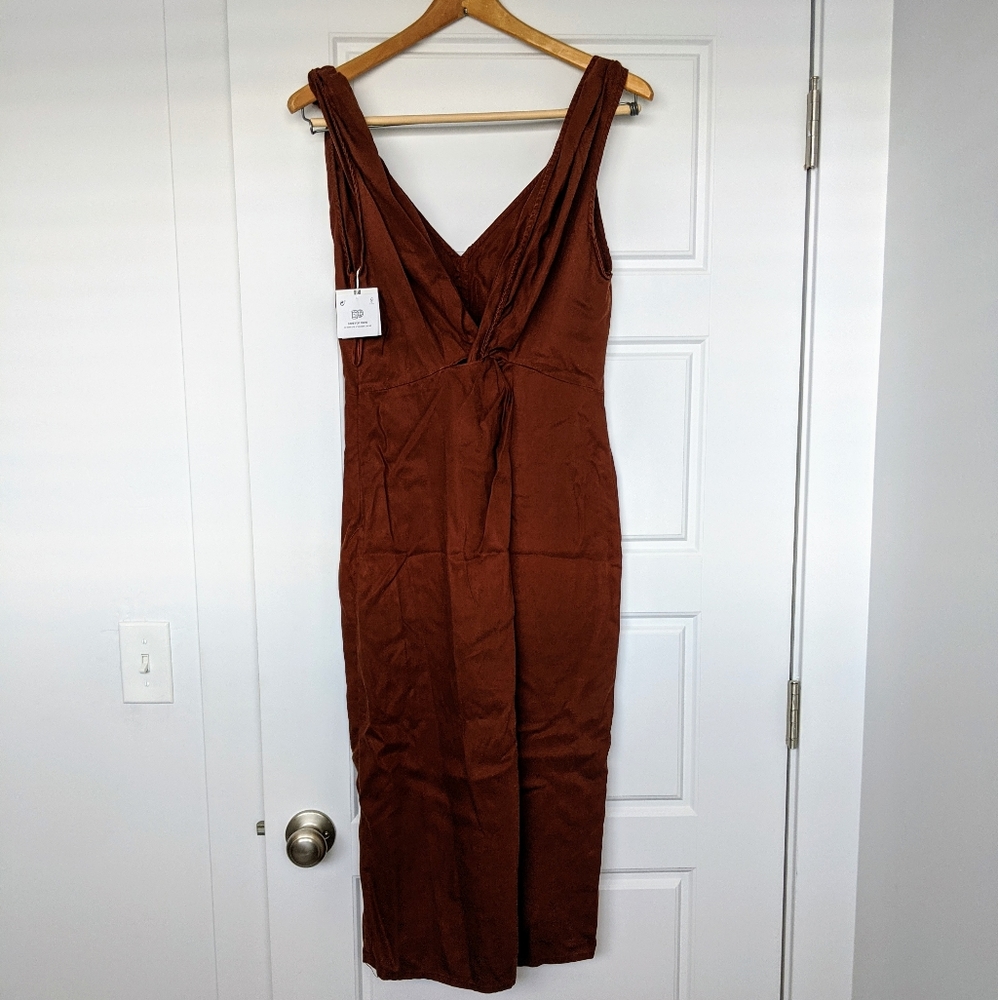 Zara Linen Midi 70's Inspired Retro Jumper Dress - Picture 3 of 6